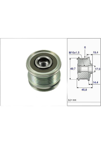 VAL-588031 Alternatör Kasnağı Rulmanlı Sprınter-Vıto-Vı...