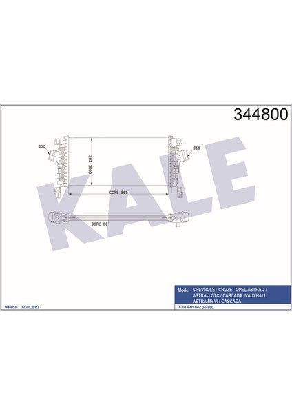 KLR-344800 x Turbo Radyatörü Intercooler Astra J-Cruze J...