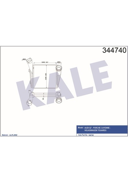 KLR-344740 Turbo Radyatörü Intercooler Vw Touareg 2.5 R5...