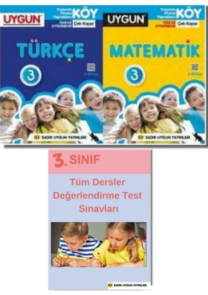 3. Sınıf Köy Türkçe Yaprak Test - Köy Matematik Yaprak Test - Tüm Dersler Değerlendirme Test Sınavları 3'lü Set