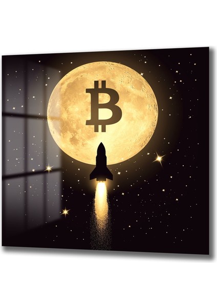 Bitcoin Moon Kare Cam Tablo