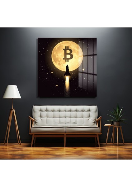 Bitcoin Moon Kare Cam Tablo