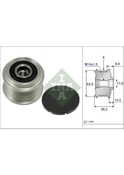 INA-535021910 Alternatör Kasnağı Rulmanlı Corolla 04-07 -...