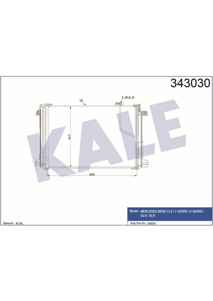 KLR-343030 Klima Kondenseri Merdcedes Benz Cls-C-E Serıs...