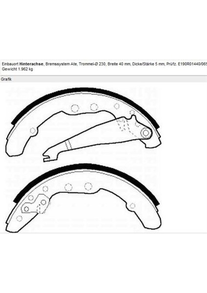 FRD-FSB409 Kampana BALATA-230×40 (Vw Caddy 83-03 Pas...