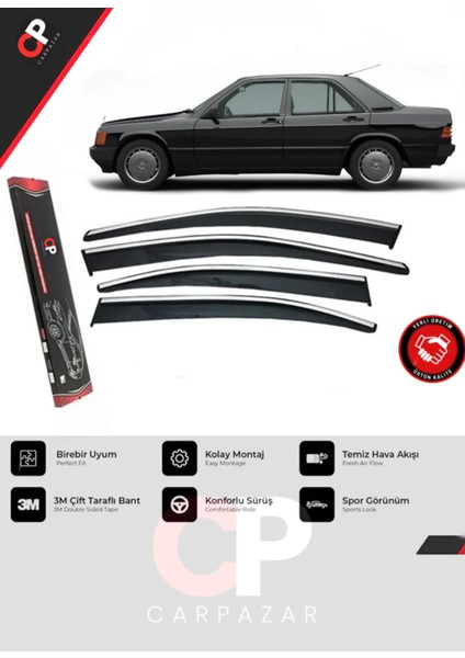 Mercedes 190E 190D W201 Kasa Krom Cam Rüzgarlığı 1983-1993