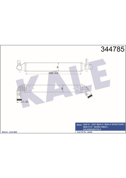 KLR-344785 Turbo Radyatörü Intercooler Polo 10 A1 11 Ibı...
