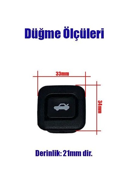 Universal Araç Bagaj Açma Düğmesi - Siyah Renk modelleri
