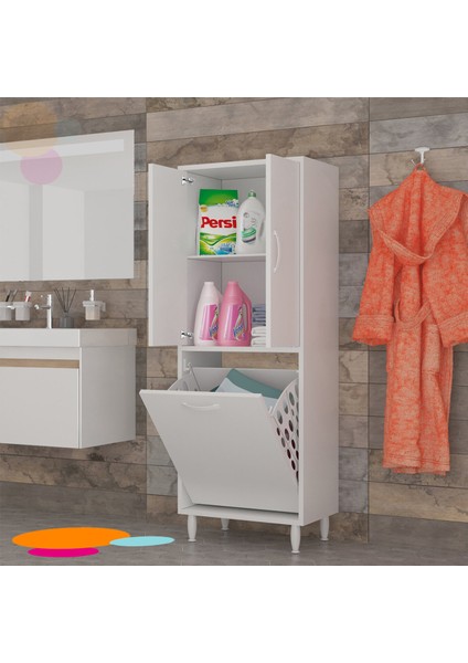 Kirli Sepetli Banyo Dolabı