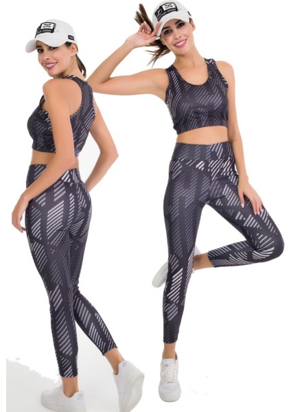 Çeşitli Renklerde Renk ve Beden Seçenekli Lady Sporcu Uzun Tayt Büstiyer Spor Takım