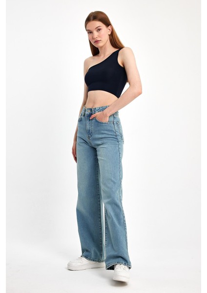 Wide Leg Denim Pantolon 3