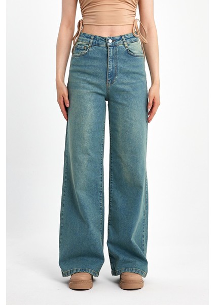 Wide Leg Denim Pantolon 4