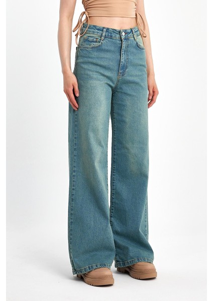 Wide Leg Denim Pantolon 4