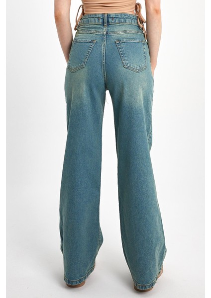 Wide Leg Denim Pantolon 4 indirimleri