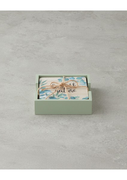 Gum Ahşap 7 Parça Bardak Altlığı Renkli