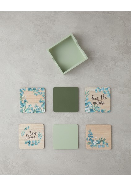 Gum Ahşap 7 Parça Bardak Altlığı Renkli fiyatları