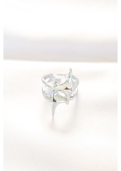 Mulvxxmd XDN02 Yıldız Model Silver Renk Ayarlanabilir Yüzük (Mulvix)