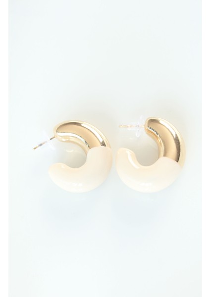 Mulvxxmd XDN02 Ccb Krem Gold Çift Renk Küpe (Mulvix)