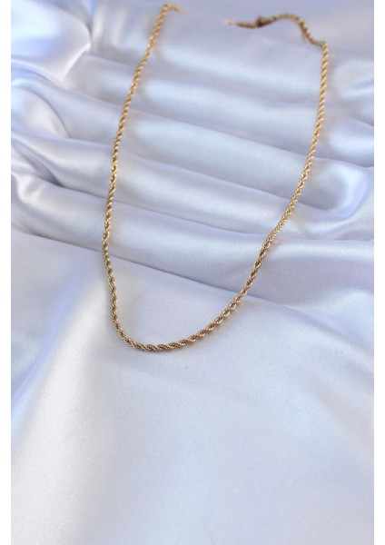 Mulvxxmd XDN02 Çelik Gold Renk Burgu Model Kadın Kolye (Mulvix)
