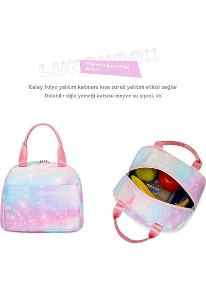 Ilk ve Ortaokul Öğrencileri Için Büyük Kapasiteli Sırt Çantasıyla Birlikte Üç Parçalı Gökkuşağı Baskılı Okul Çantası Seti (Yurt Dışından) indirimleri