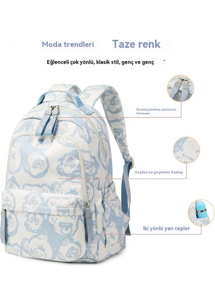 Basit Okul Çantası, Ortaokul Öğrencileri Için Gündelik Büyük Kapasiteli Sırt Çantası (Yurt Dışından) modelleri