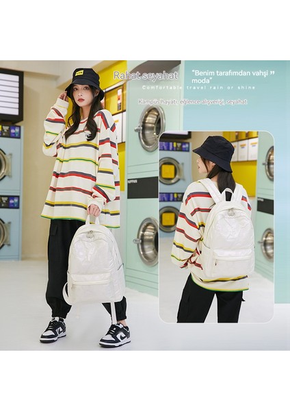 Kız Öğrenci Okul Çantası Kore Versiyonu Lise Ortaokul Öğrencisi Kampüsü Büyük Kapasiteli Sırt Çantası Çok Fonksiyonlu Eğlence Seyahat Bilgisayar Sırt Çantası Kadınlar Için (Yurt Dışından) indirimleri