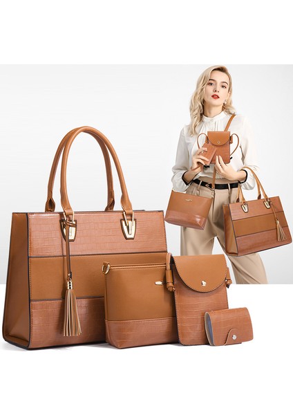 Trendy ve Modaya Uygun Kadın Çantası, Omuz Çapraz Çanta, Retro Timsah Desenli Dört Parçalı Set (Yurt Dışından) fiyatları