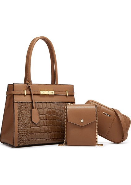 Trendy ve Şık Kadın Çantası Tek Omuz Crossbody Çanta Seti (Yurt Dışından)