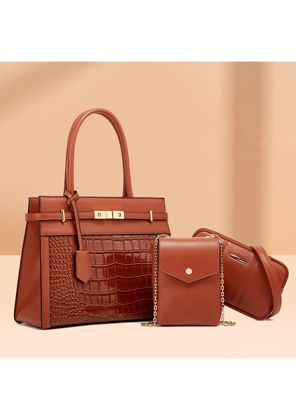 Trendy ve Şık Kadın Çantası Tek Omuz Crossbody Çanta Seti (Yurt Dışından)
