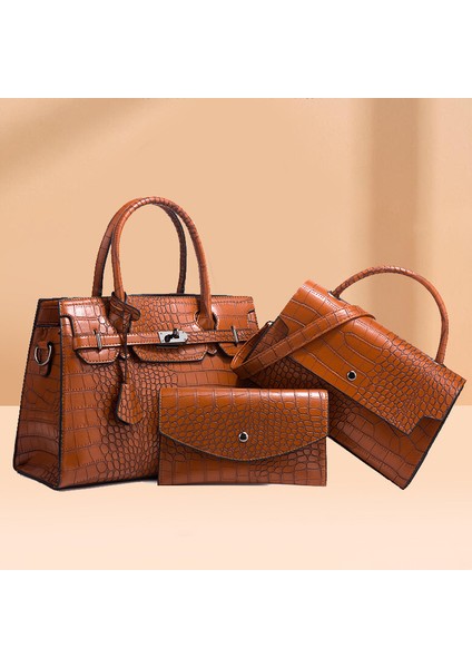 Trendy ve Şık Kadın Çantası Tek Omuz Crossbody Çanta Seti (Yurt Dışından) indirimleri