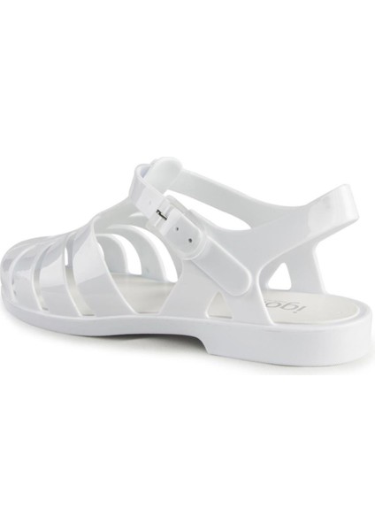 Kadın Tokalı Beyaz Sandalet S10258-001 Biarritz Brllo