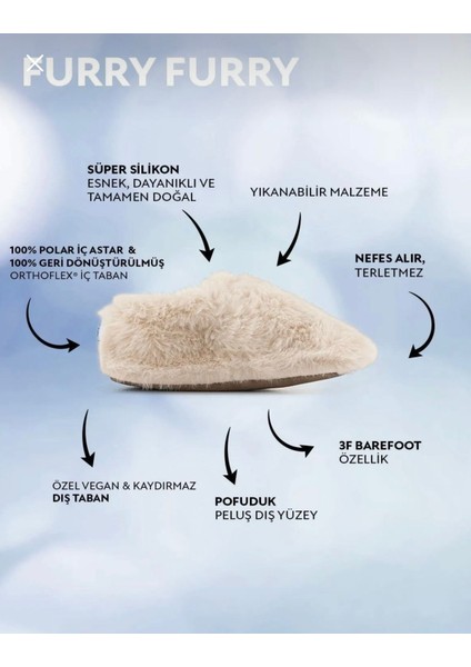 Furry Furry Kırık Beyaz Barefoot Patik fırsatları