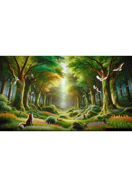 Büyüleyici Orman ve Vahşi Yaşam Temalı Dekoratif Duvar Örtüsü, 200X150CM, Fon, Arkaplan