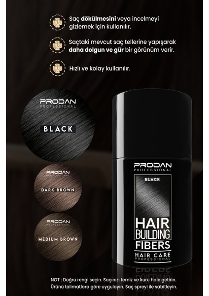 Saç Tozu | Dolgunlaştırıcı | Siyah Renk | Saç Fıberı-27gr modelleri