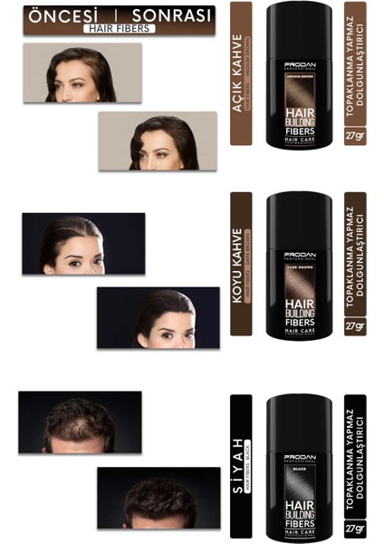 Saç Tozu | Dolgunlaştırıcı | Siyah Renk | Saç Fıberı-27gr indirimleri