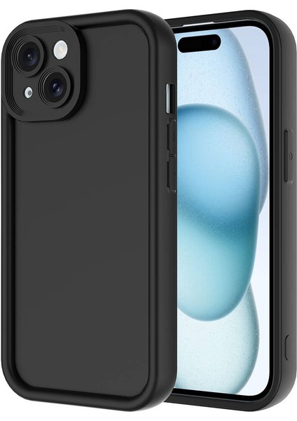 iPhone 14 Uyumlu Gkm Kılıf Kamera Korumalı Zore Ananas Kapak-Siyah