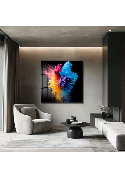 Renkli Toz Bulutu Cam Tablo fırsatları
