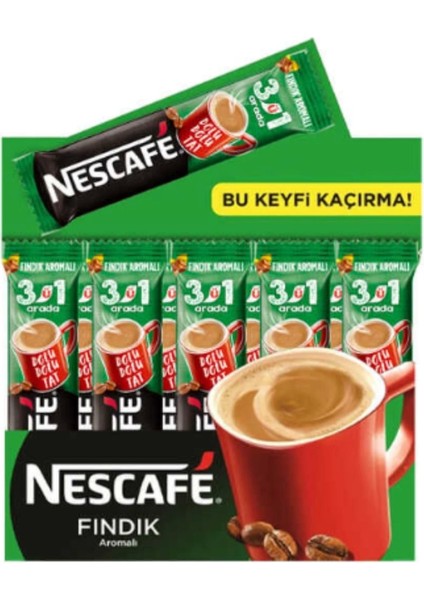 3ü 1 Arada Fındık Aromalı Çözünür Kahve 17g x 48LI