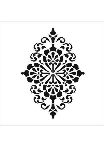 Stencil Sarayi Boyama Şablon Damask Çini Mandala - 4596