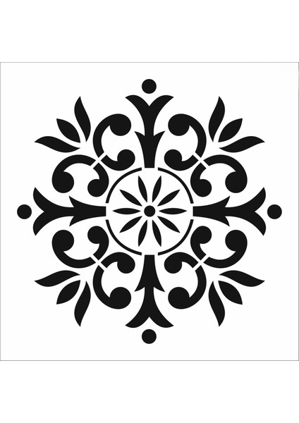 Stencil Sarayi Boyama Şablon Damask Çini Mandala - 4669