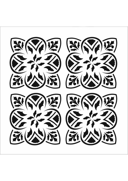 Stencil Sarayi Boyama Şablon Damask Çini Mandala - 4707