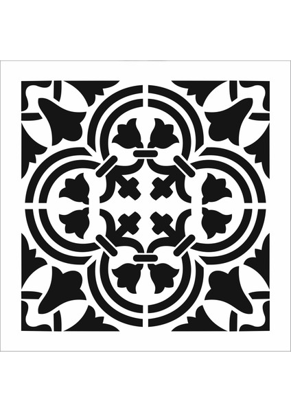 Stencil Sarayi Boyama Şablon Damask Çini Mandala - 4709
