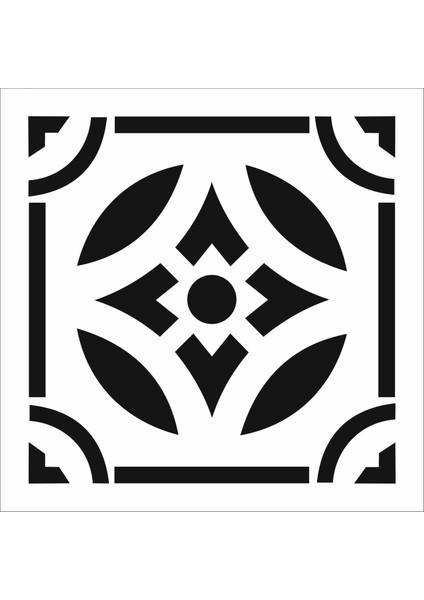 Stencil Sarayi Boyama Şablon Damask Çini Mandala - 4710