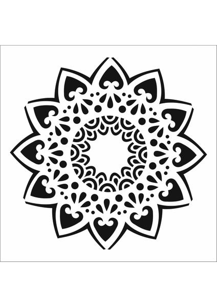 Stencil Sarayi Boyama Şablon Damask Çini Mandala - 4716