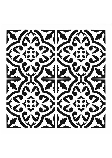 Stencil Sarayi Boyama Şablon Damask Çini Mandala - 7955