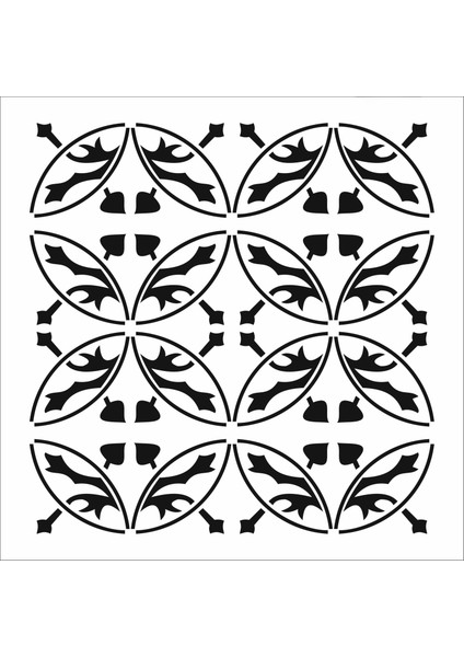 Stencil Sarayi Boyama Şablon Damask Çini Mandala - 8034