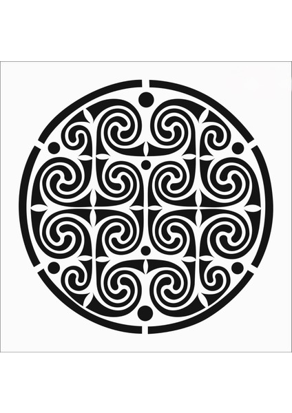 Stencil Sarayi Boyama Şablon Damask Çini Mandala - 8207