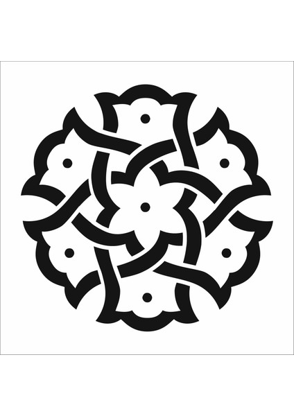 Stencil Sarayi Boyama Şablon Damask Çini Mandala - 8545