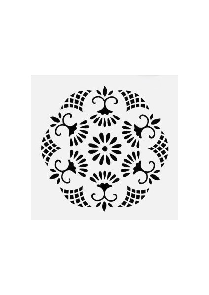 Stencil Sarayi Boyama Şablon Damask Çini Mandala - 4159