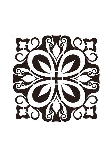 Stencil Sarayi Boyama Şablon Damask Çini Mandala - 4655
